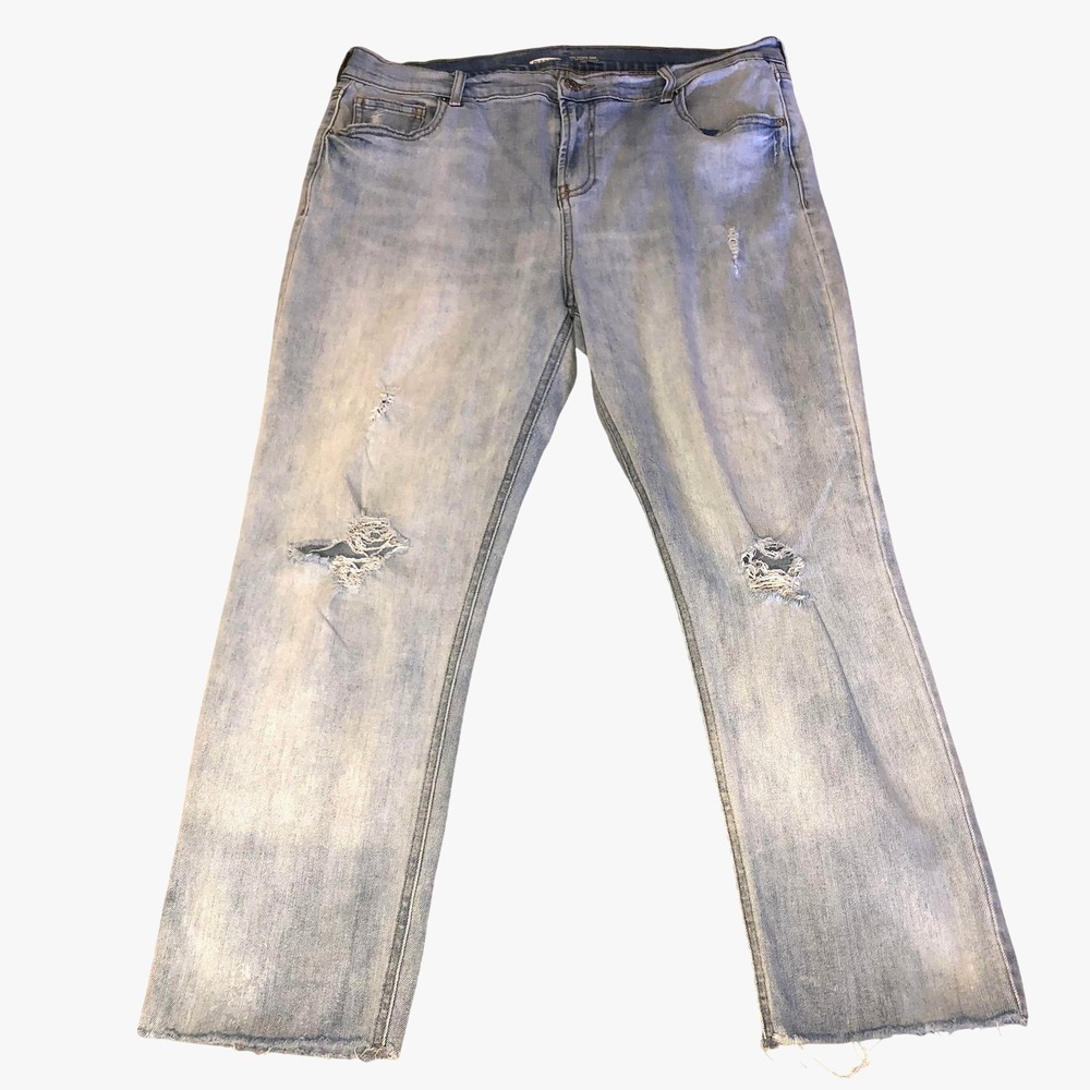 Old Navy Power Jean‎ Womens 16 Distressed Perfect Straight Ankle Raw Hem Denim